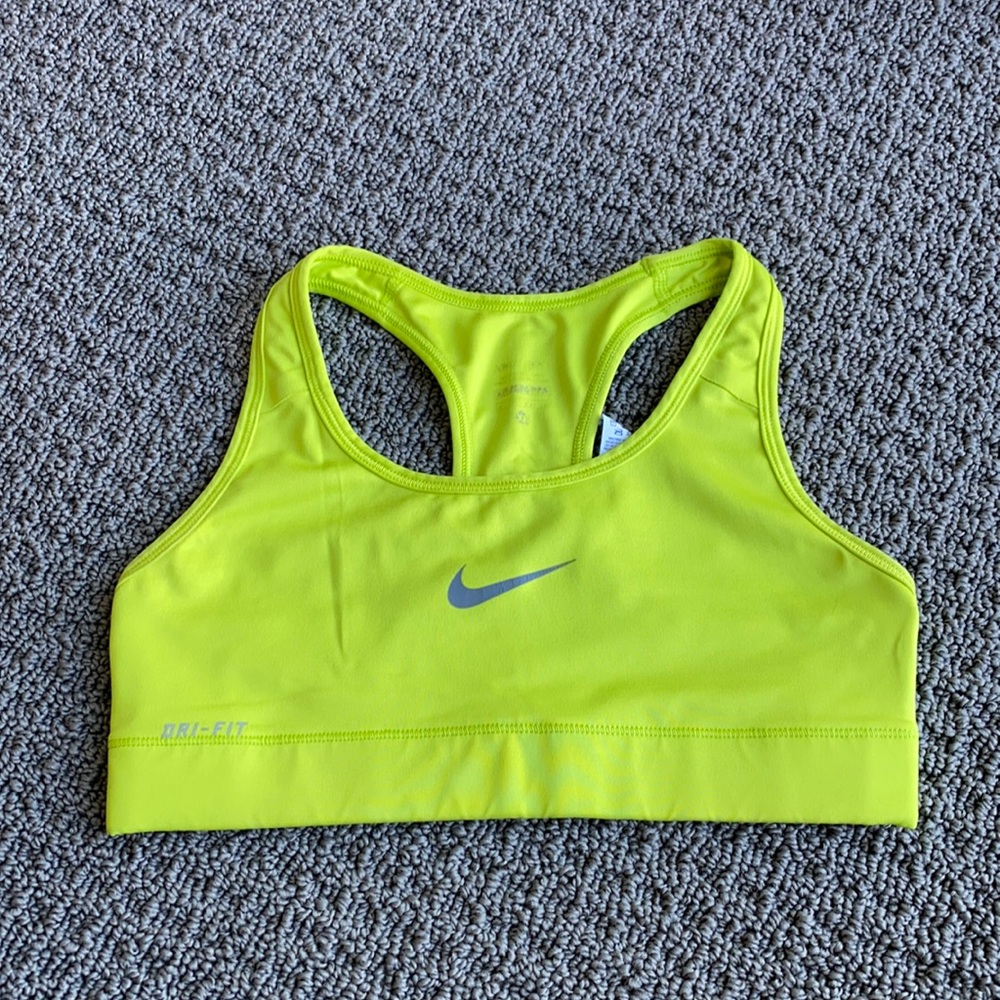 Bright green Nike sports bra